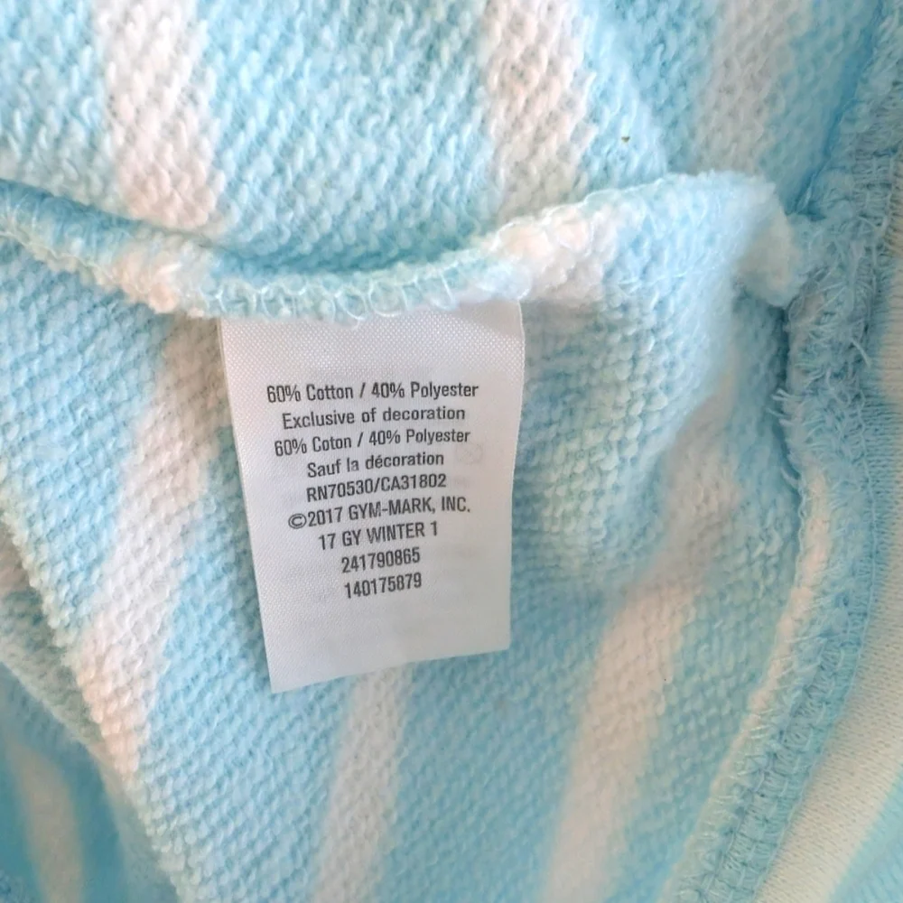 Gymboree Girls Light Blue and White Striped Sweatshirt Size 5T